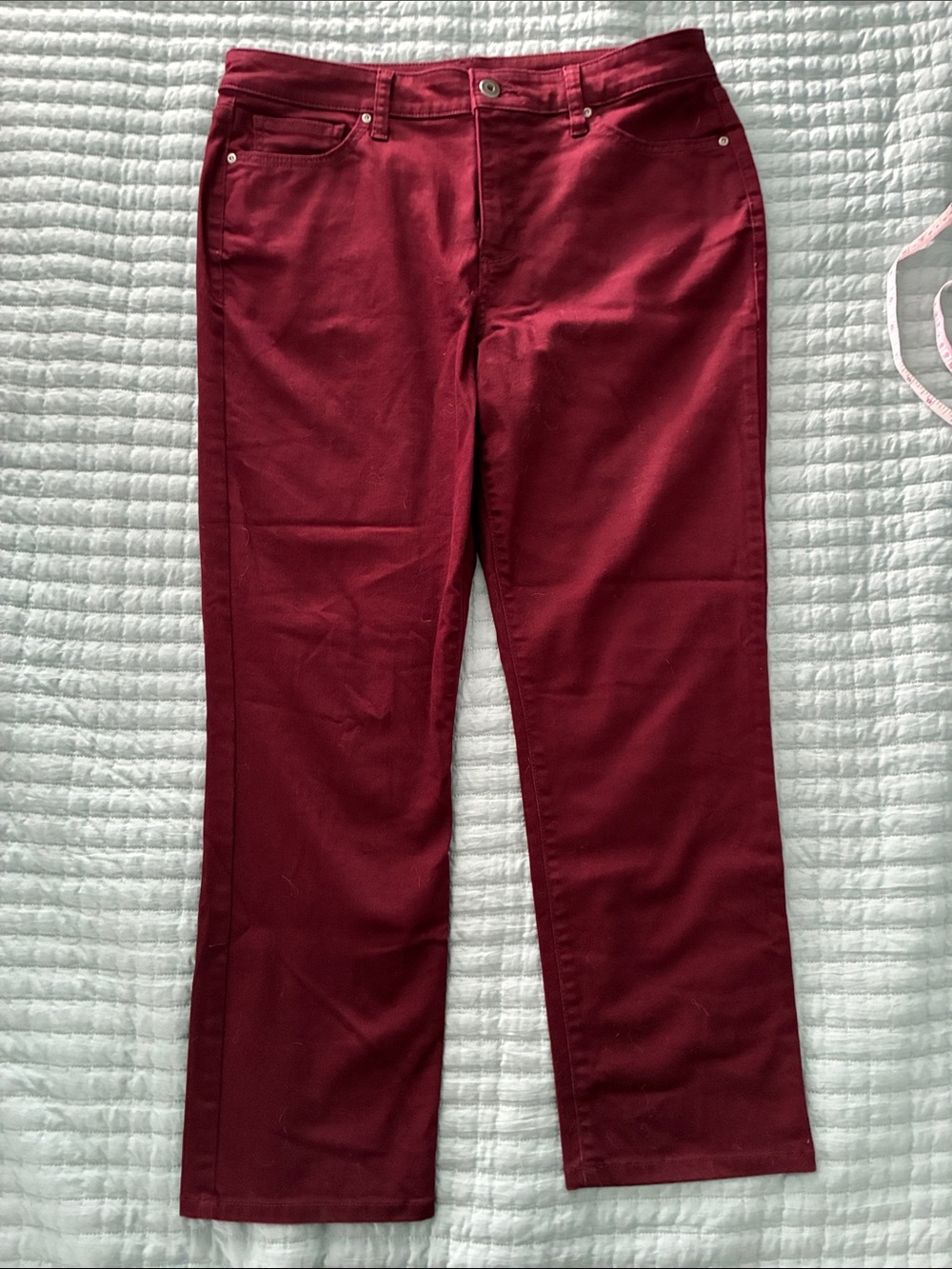 St. John's Bay Straight-Leg Burgundy Pants